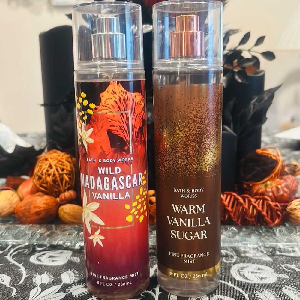 Bath & Body Works Wild Madagascar Vanilla & Warm Vanilla Sugar Body Sprays